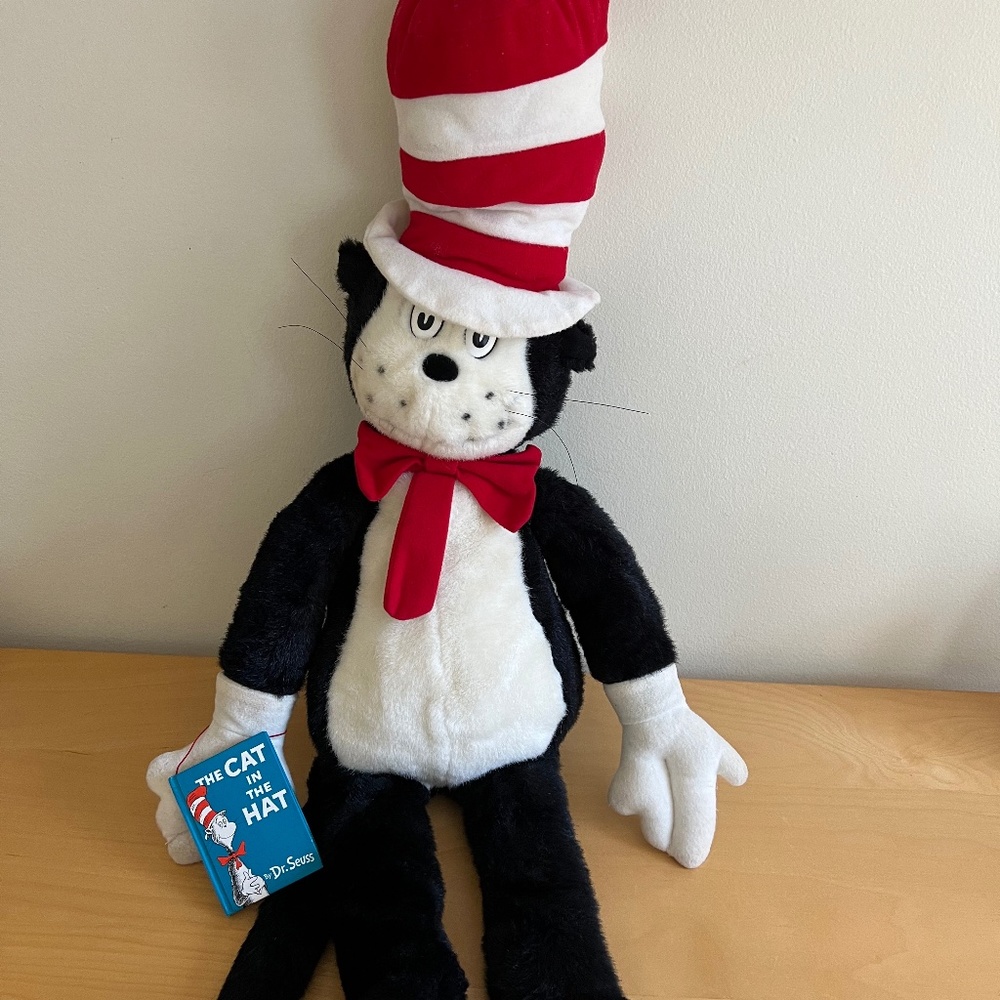 Vintage 1995 Macy's Dr. Seuss Cat In The Hat 30" Plush Plus Book